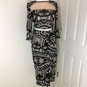 NWOT Dress The Population Sequin 2-Piece Top and Skirt Set